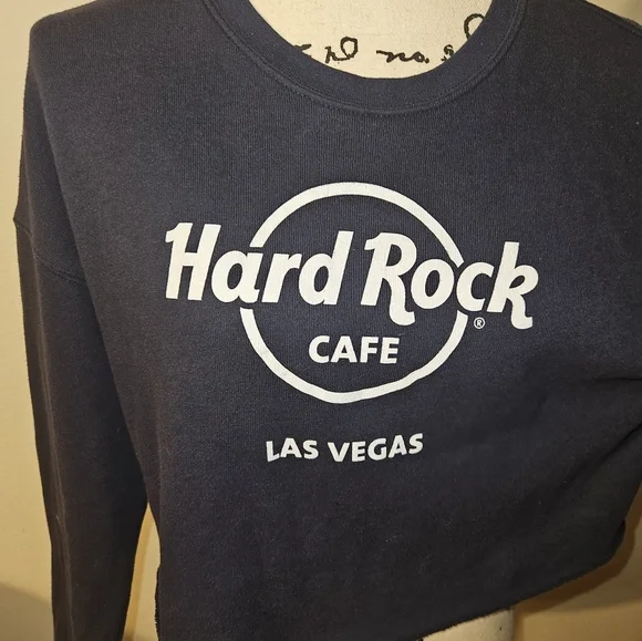 Hard Rock Las Vegas Womans Cropped Long Sleeve Sweatshirt Size M - Picture 3 of 10